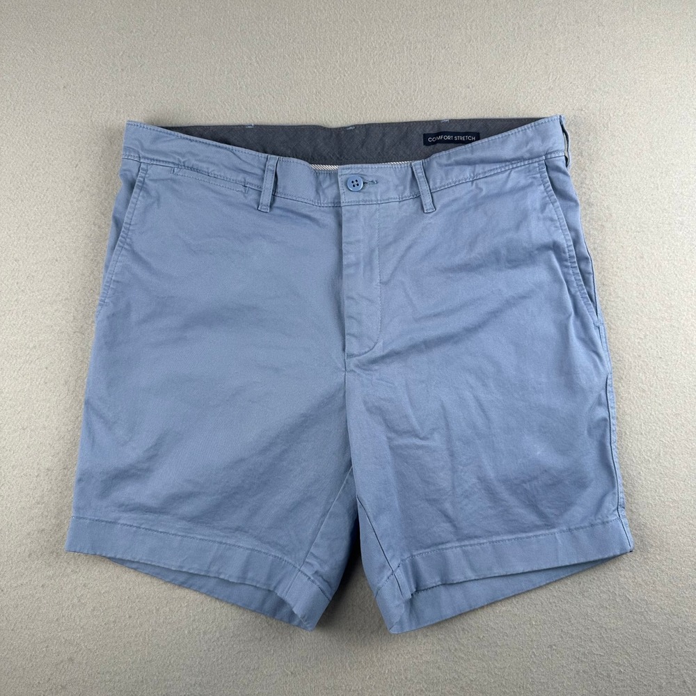 Cremieux Soho Chino Shorts Mens 34 Light Blue Comfort Stretch Cotton Blend